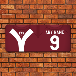 Large Aluminium Wall Art York City FC Home 1974 Shirt Name & Number