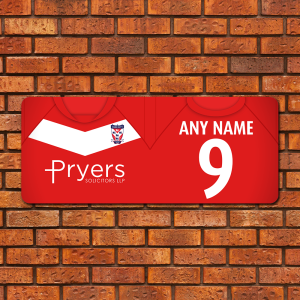Large Aluminium Wall Art York City FC Home 2011 Shirt Name & Number