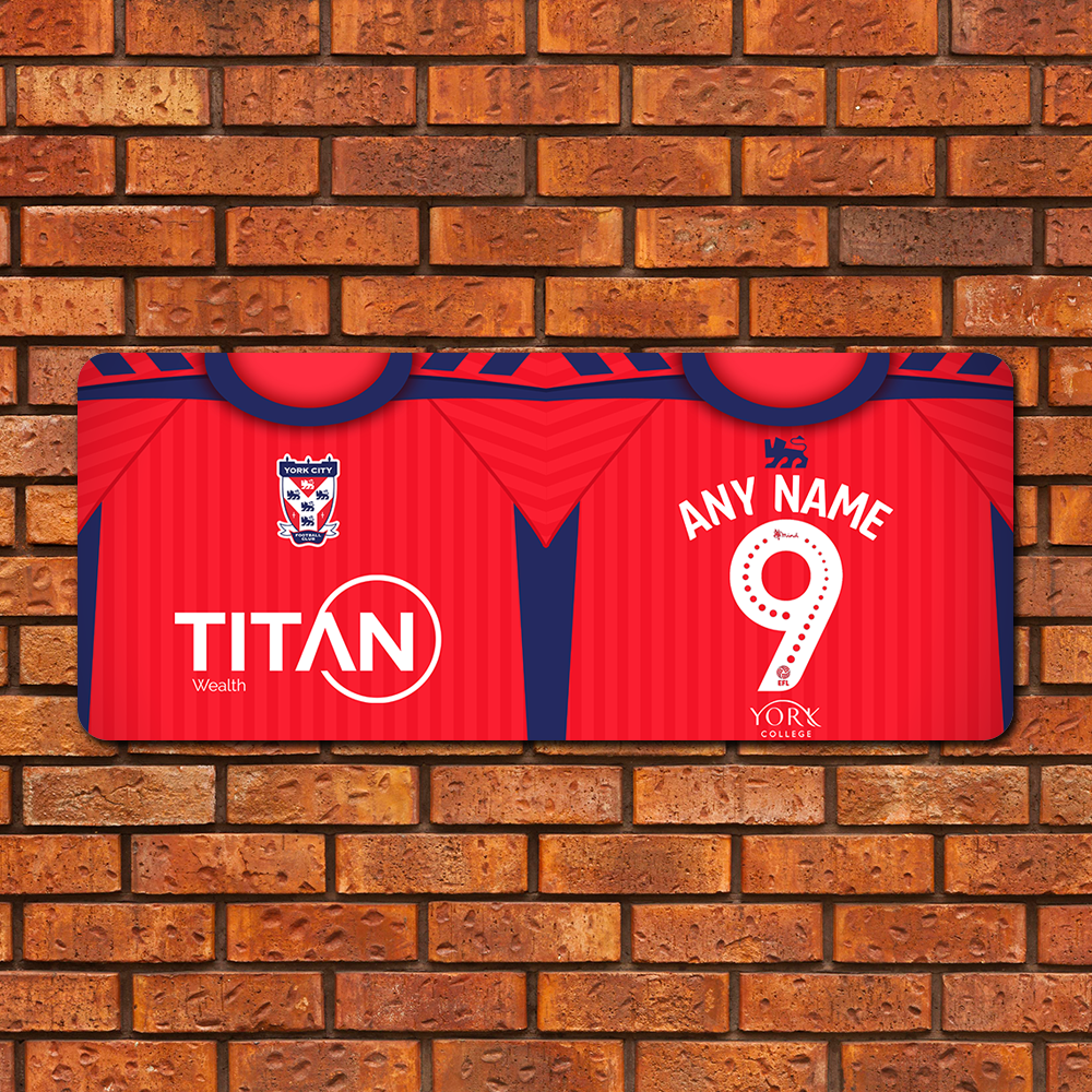 Large Aluminium Wall Art York City FC Home 2026/27 Shirt Name & Number