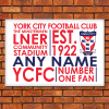 Personalised Aluminium Wall Art York City FC Text