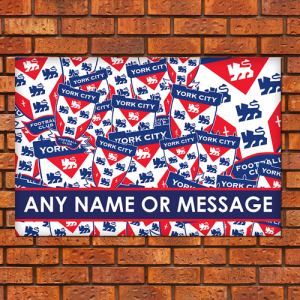 Personalised Aluminium Wall Art York City FC Crest Mash