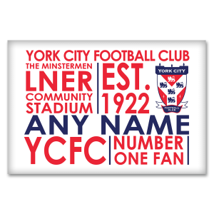 Alternative view of Personalised Aluminium Wall Art York City FC Text