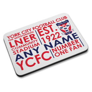 Personalised Mouse Mat York City FC Street Sign Text
