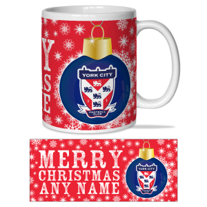 Personalised Mug York City FC Merry Christmas Bauble Mug Cup