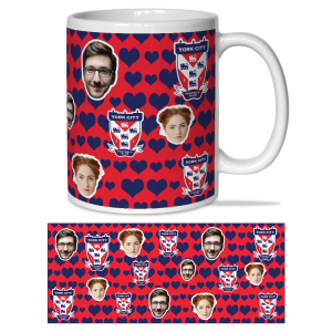 Personalised Mug York City FC Love Hearts Photo Upload Mug