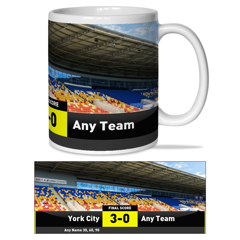 Personalised Mug York City FC Scoreboard