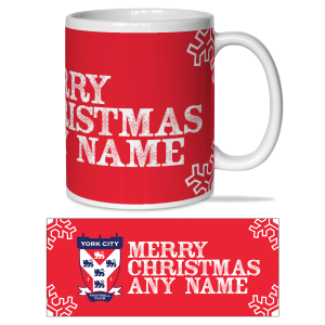 Personalised Mug York City FC Snowflake Xmas Mug Add Any Name