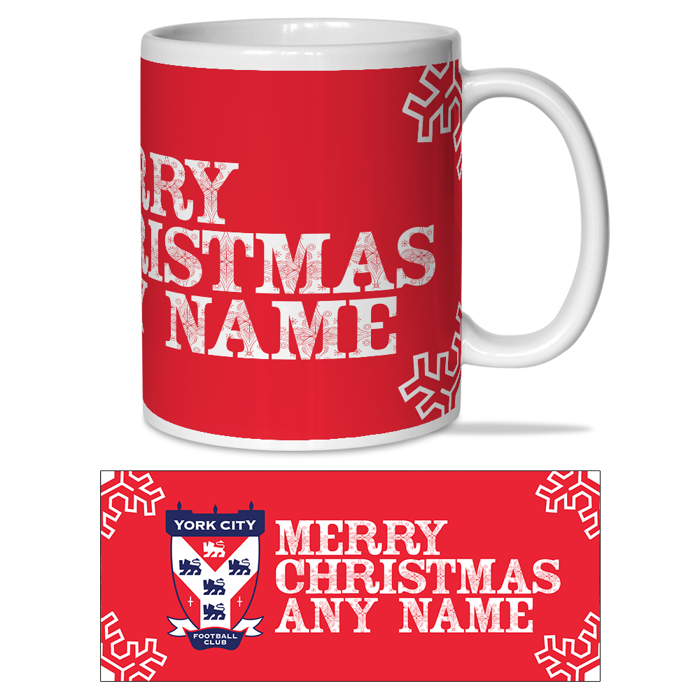 Personalised Mug York City FC Snowflake Xmas Mug Add Any Name