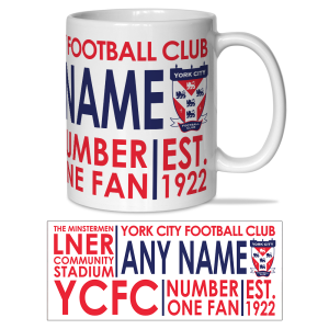 Personalised Mug York City FC Text Mug Add Any Name