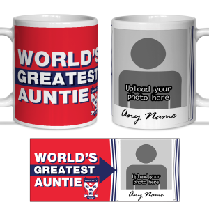 Personalised Mug York City FC World's Greatest Auntie Polaroid Photo Upload Mug
