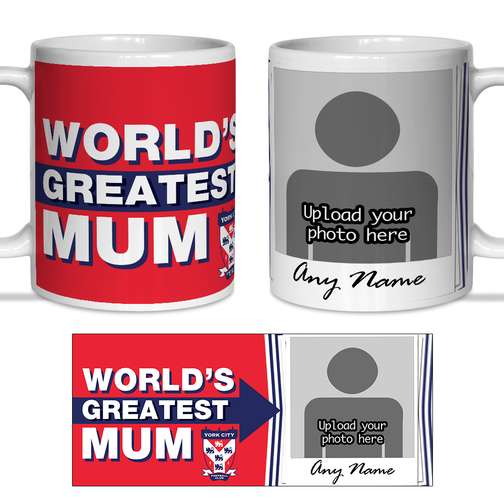 Personalised Mug York City FC World's Greatest Mum Polaroid Photo Upload Mug