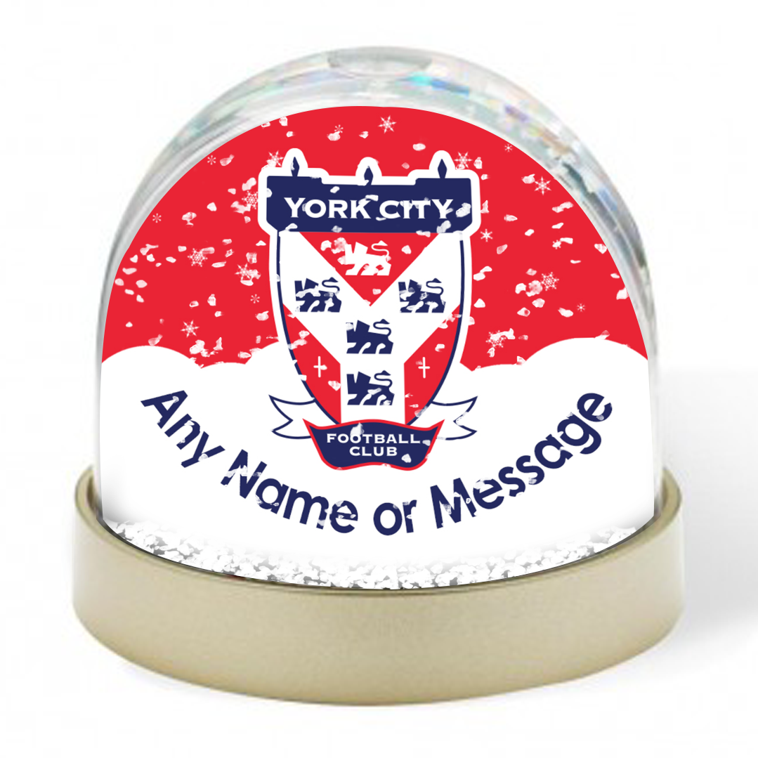 Personalised Snow Globe York City FC Snow Crest