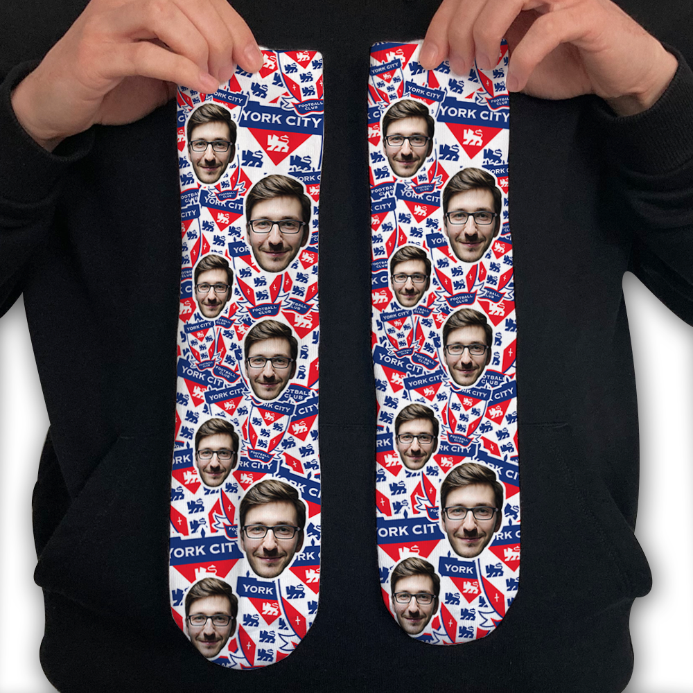 Personalised York City FC Photo Socks Crest Mash