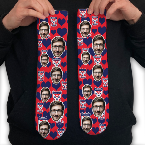 Personalised York City FC Photo Socks Love Hearts
