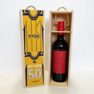 Personalised YCFC Wooden Wine Box Away 2026/27 Shirt Name & Number