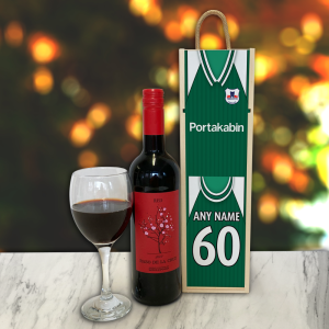 Alternative view of Personalised YCFC Wooden Wine Box Away 1999 Shirt Name & Number