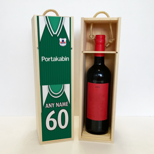 Personalised YCFC Wooden Wine Box Away 1999 Shirt Name & Number
