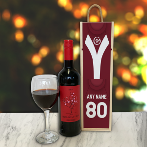 Alternative view of Personalised YCFC Wooden Wine Box Home 1974 Shirt Name & Number