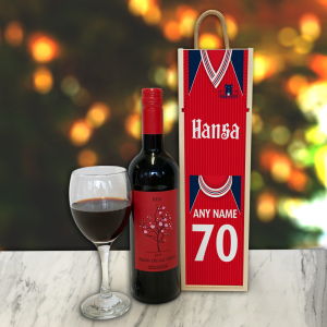 Alternative view of Personalised YCFC Wooden Wine Box Home 1989 Shirt Name & Number