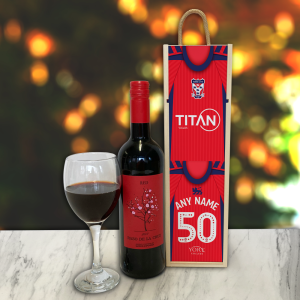 Alternative view of Personalised YCFC Wooden Wine Box Home 2026/27 Shirt Name & Number